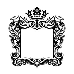 A vintage style illustration showing crown frame
