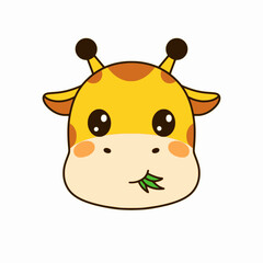 Fototapeta premium Cute giraffe icon vector isolated on background