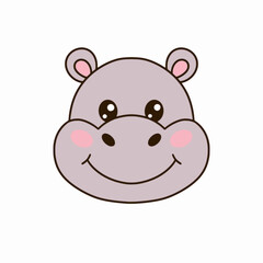 Fototapeta premium Cute hippo icon vector isolated on background