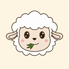 Cute sheep icon vector isolated on background