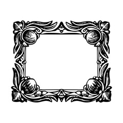 A vintage style illustration showing ornate frame