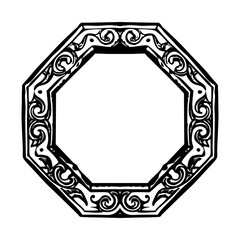 A vintage style illustration showing octagon frame