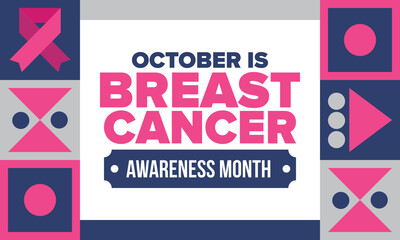 Breast Cancer Awareness Month. Pink october. Pink ribbon. Woman healthcare. Celebrate annual. Medic concept. Girl solidarity. Cancer prevention. Female disease. Poster, banner and background. Vector
