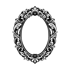 A vintage style illustration showing oval floral