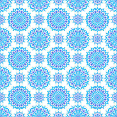 Intricate Blue Mandala Pattern on Black Background for Creative and Artistic Design Projects