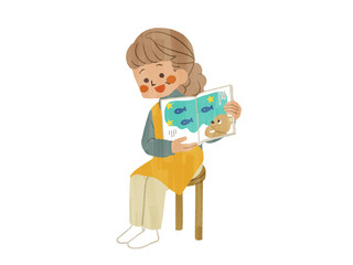 絵本の読み聞かせをしている女性-ガッシュ