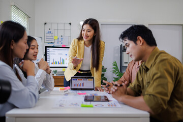 Professional Asian Business Team Collaboration in a Modern Office Environment business concept