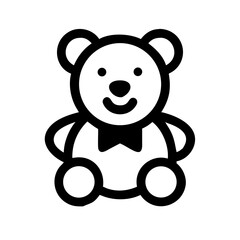 Cute Teddy Bear icon set – toy, plush, kids, childhood, adorable, bow-tie, minimal icons collection