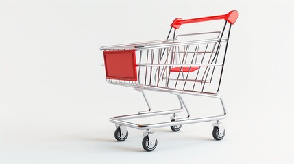 a modern empty shopping cart, 3D render