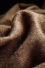 Fototapeta premium Close-up of a draped burlap fabric