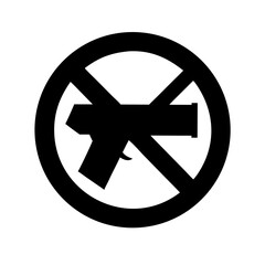 Firearms Prohibited Sign icon set – safety, security, no-gun, warning, restriction, danger, minimal icons collection