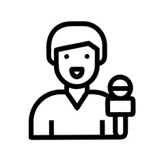 Journalist Interviewing Microphone icon set – reporting, news, media, press, communication, broadcast, journalism icons collection