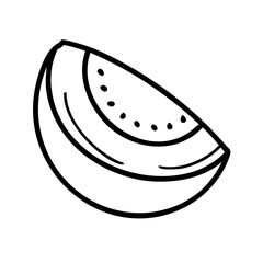 Melon Fruit Half Icon Set – Fresh, Healthy, Tropical, Food, Sweet, Vector, Editable, Bold Design