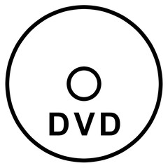 DVDの線画イラスト　ストレージデバイス アイコン