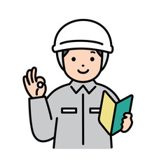 初心者マークを男性作業員 人物