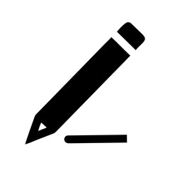 Simple Pencil Icon – Writing Tool, Drawing Utensil, Education and Office Stationery Vector Illustration