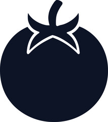 Simple dark silhouette of a fresh tomato icon