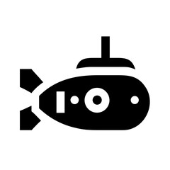 Underwater Submarine Icon – Deep Sea Exploration, Naval Vessel, Ocean Research, Submersible Vehicle, and Marine Technology Vector Icon Set
