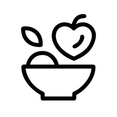 Wellness food icon – healthy nutrition, balanced diet, clean eating, superfoods, minimal vector design