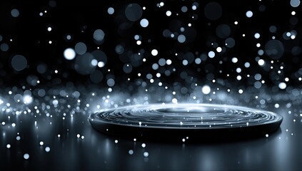 Abstract dark stage with light bokeh