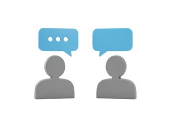 Isolated Person with Speech Bubble Suggesting a Dialogue or Feedback Discussion