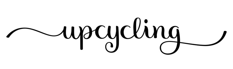 UPCYCLING black vector brush calligraphy banner with swashes
