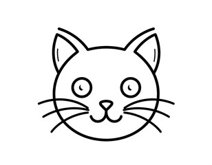 Simple black line drawing of a cat face (1)