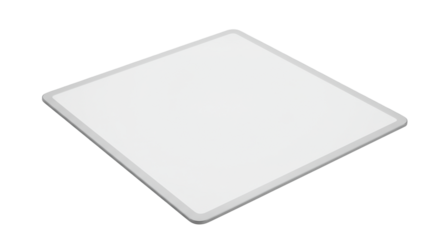 Sleek, minimalist digital tablet with transparent screen, resting on pristine neutral surface in high-key studio, ample copy space, high-res. Concept of digital ideation and growth