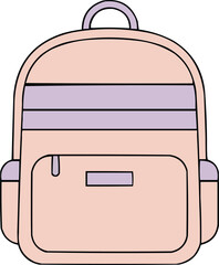 Charming pink backpack with purple stripes for school and everyday adventures ready for design white background