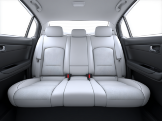 Passenger backseat car on white background