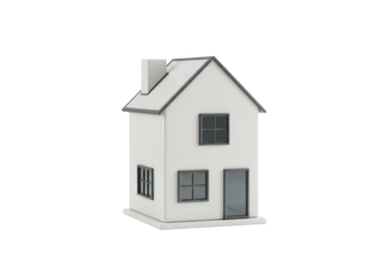 Isolated model house, simple architectural structure, small building construction object