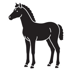 Elegant black horse silhouette vector illustration ideal for logo design and branding concepts