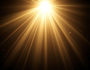 Naklejka premium Radiant golden lightburst on dark background