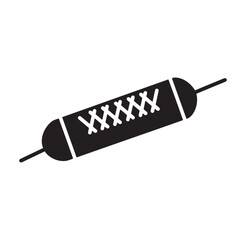 Simple black and white shoe lace icon representing fashion and footwear accessories