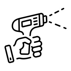 An outline style icon depicting barcode scanner