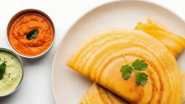 Indian dosa with chutney authentic south cuisine
