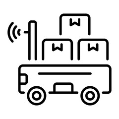 A linear style icon representing warehouse bot
