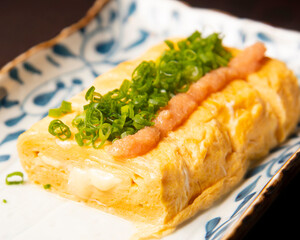 だし巻き玉子明太子ソース