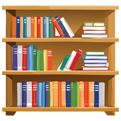 A clean and versatile vector icon of a bookshelf.
