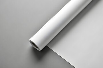 White Paper Roll on Gray Background image photo