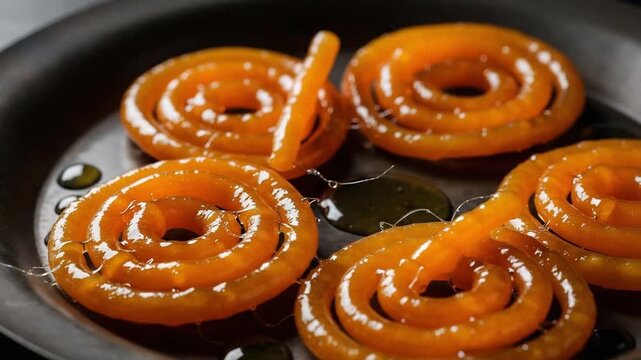 Delicious indian jalebi sweet dessert dish
