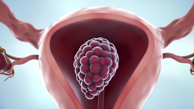 Uterus Growth Medical Illustration, Female Anatomy and Reproductive Health