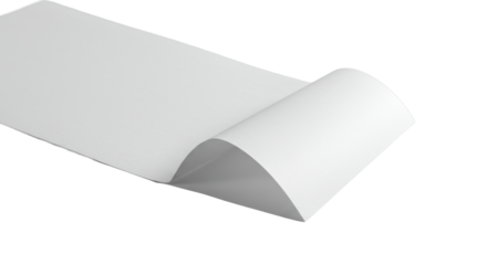 transparent thick card stock paper, elegantly folded with subtle texture, on a transparent seamless studio surface with soft shadow and copy space, high-key minimalist design concept.