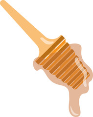 Honey Dripping With Wooden Honey Dripper