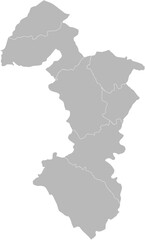 Trnava Region, Slovakia – administrative vector map with district boundaries (Krovak projection, PPT-compatible & fully editable)