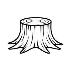 Simple outline drawing of a tree stump with visible rings