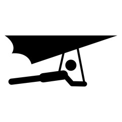 Icono silueta de hombre en ala delta © teracreonte