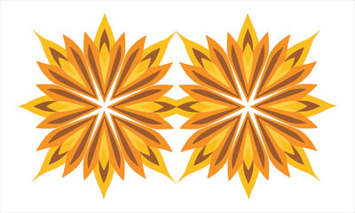 Naklejka premium Abstract Geometric Floral Design with Symmetrical Petals in Autumnal Tones