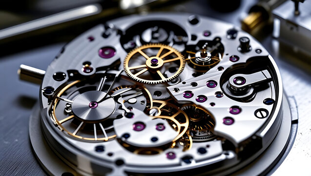 Gold and Silver Watch Gears