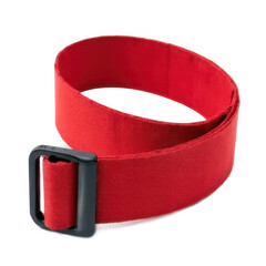 Red Fabric Belt with Black Buckle